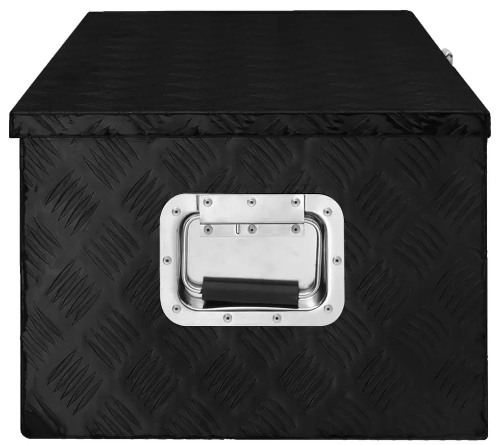 Caixa de arrumação 90x47x33,5 cm alumínio preto