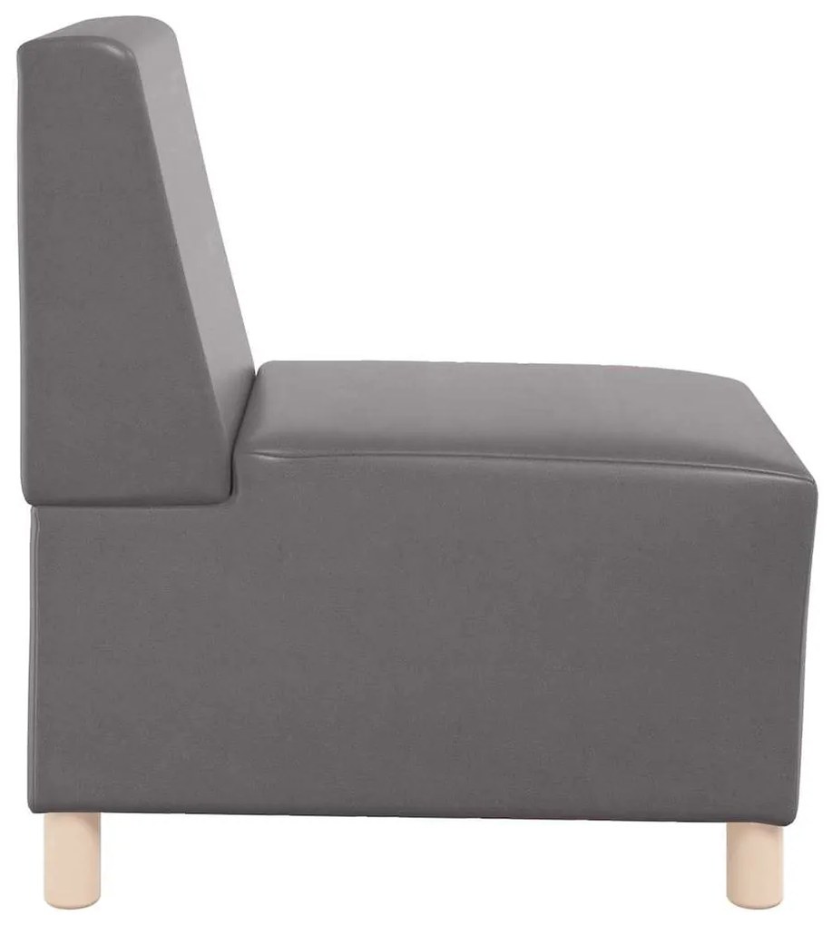 Poltrona sem braços 55 cm couro artificial cinzento