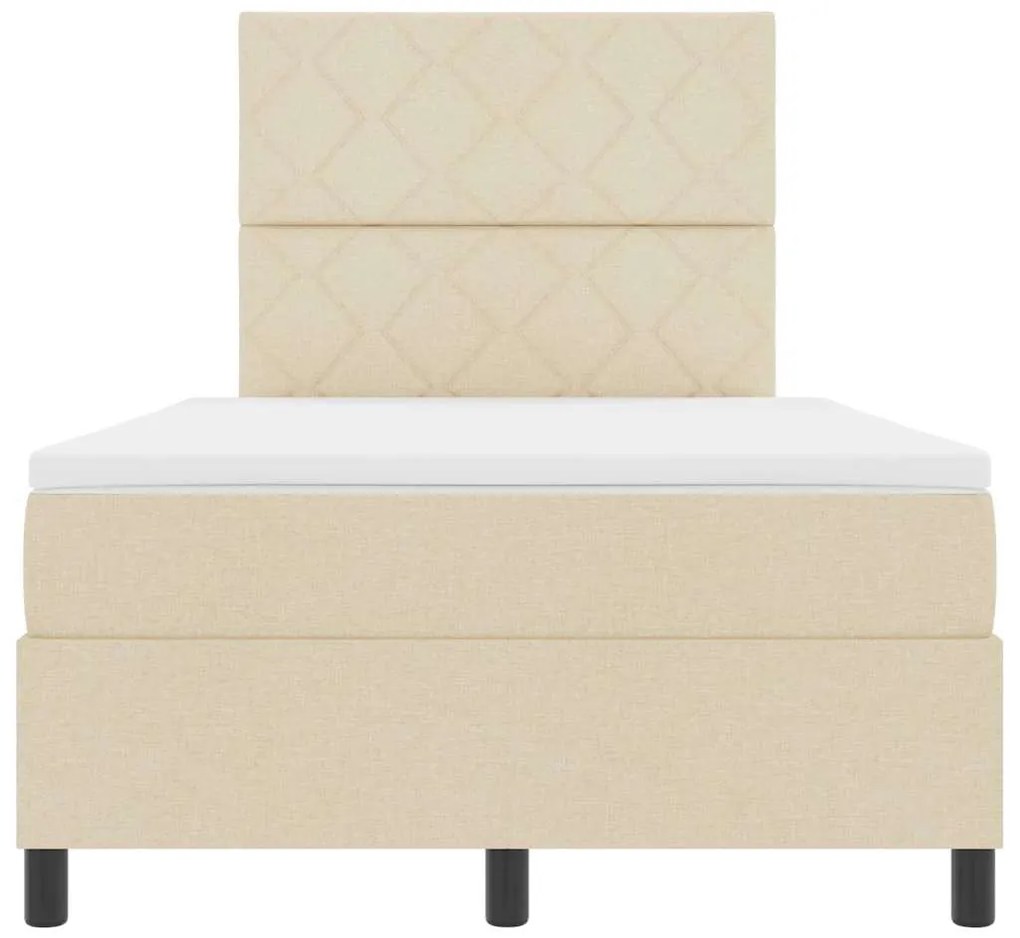 Cama Box com Colchão Creme 120x200 cm Tecido