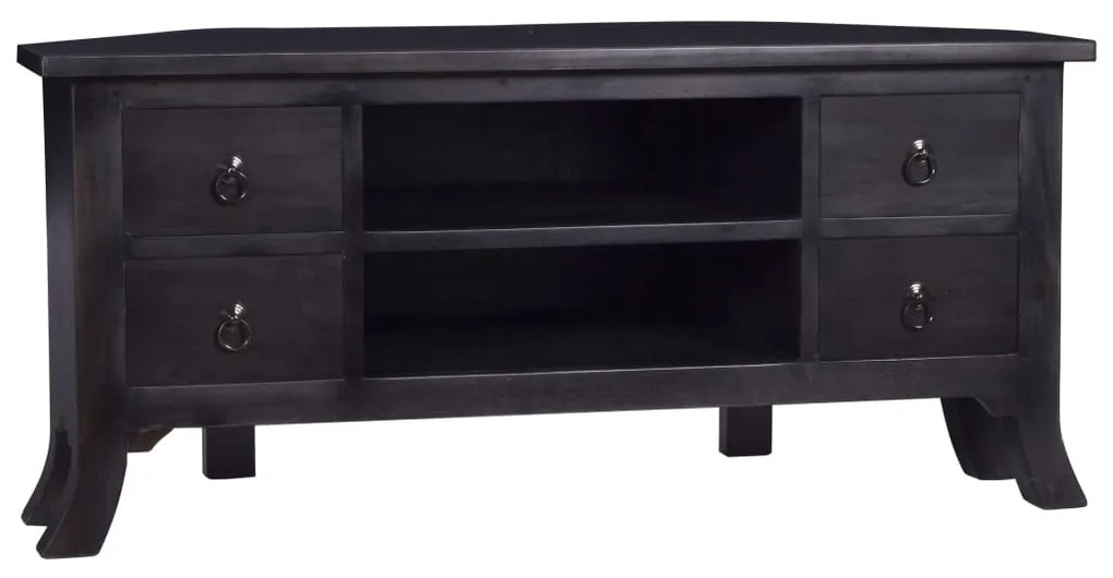 vidaXL Móvel de TV 100x40x45 cm mogno maciço castanho café preto-claro