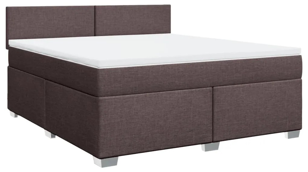 Cama com molas/colchão 180x200 cm tecido castanho-escuro