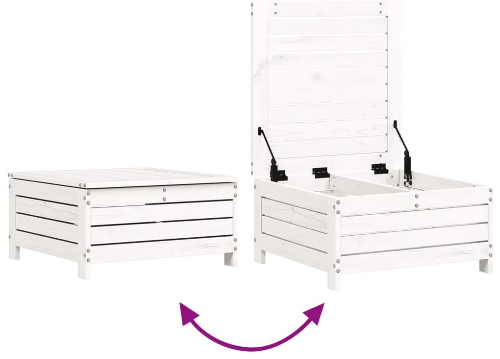 7 pcs conjunto de sofás para jardim pinho maciço branco