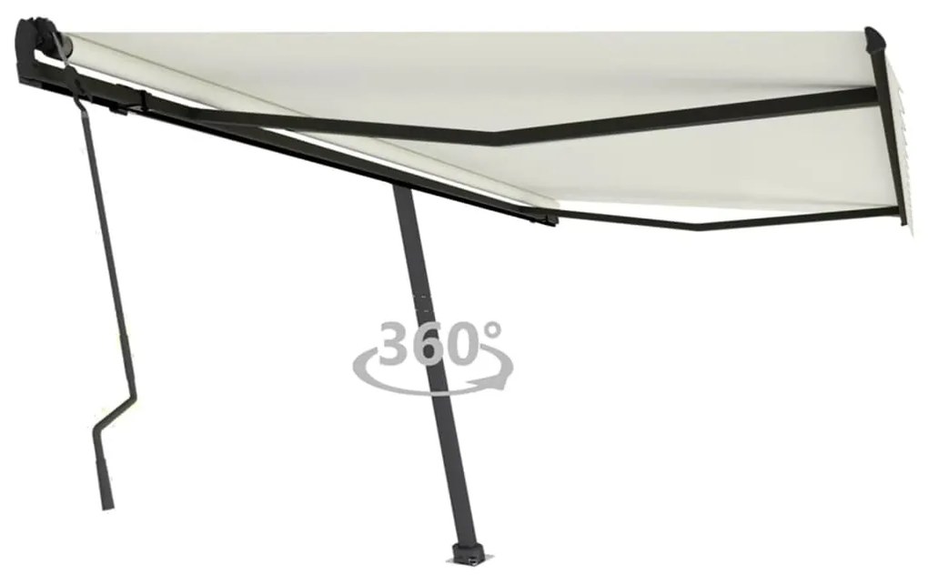 vidaXL Toldo retrátil manual independente 450x300 cm cor creme