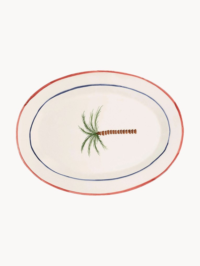 Hand-Painted Serving Plate Palm Tree