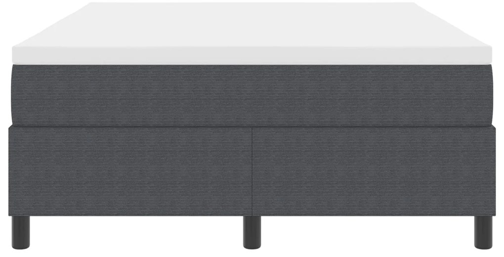 Cama com Box Spring e Colchão Cinza Escuro 140x200 cm Tecido de Cordur