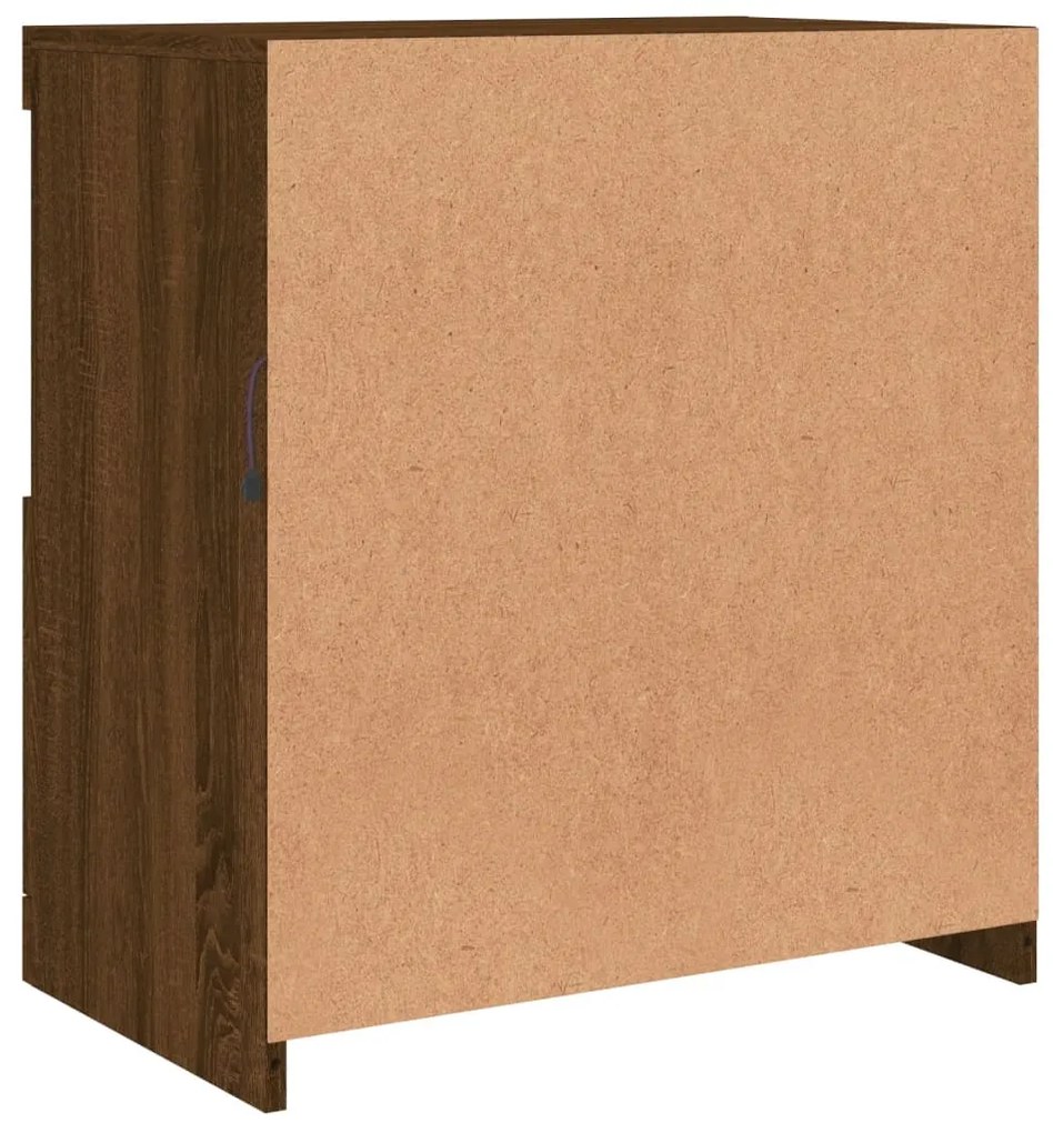 Aparador com luzes LED 60,5x37x67 cm carvalho castanho