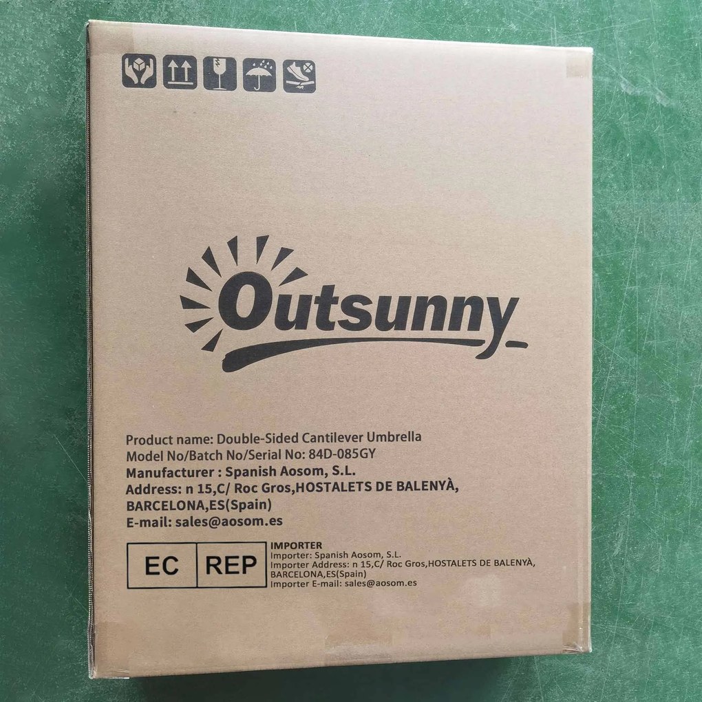 Chapéu de Sol Duplo Inclinável para Jardim Terraço Chapéu de Sol Excên