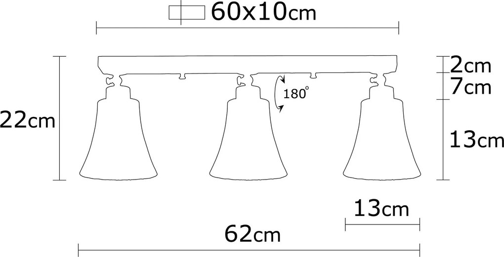 Chandelier Foca – Dourado – Diâmetro 62 cm, Altura 22 cm