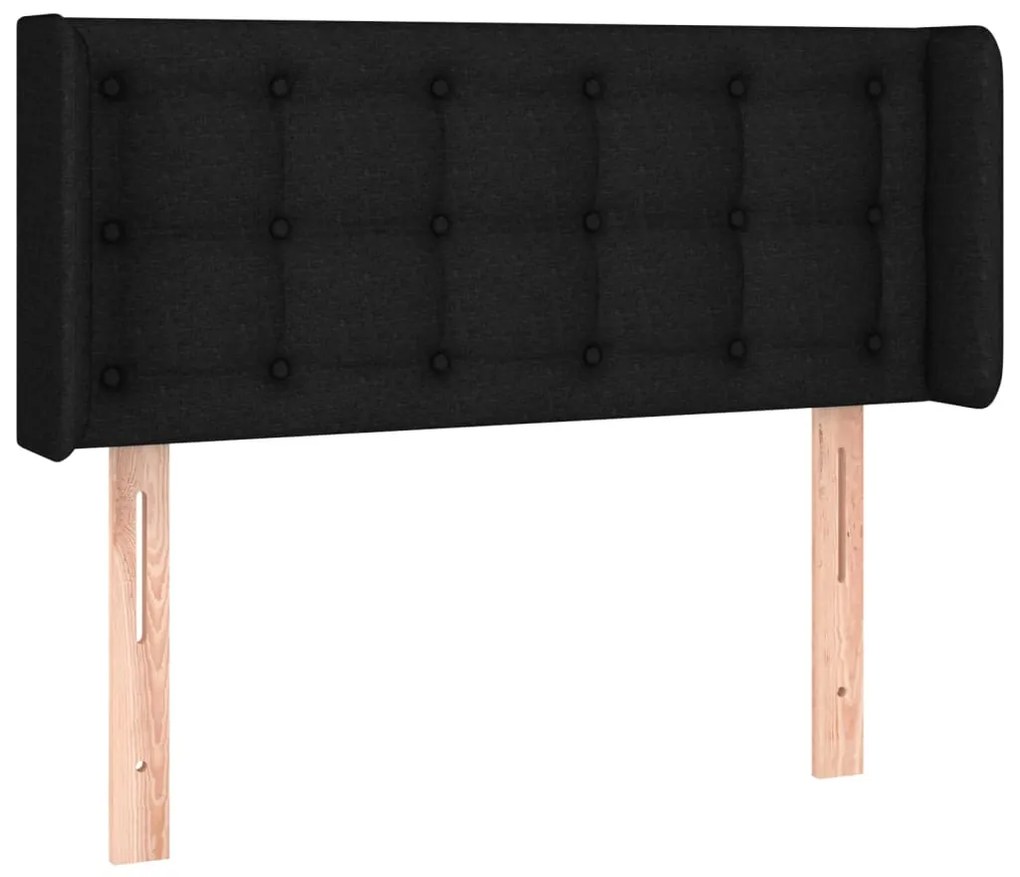 Cabeceira de cama c/ luzes LED tecido 103x16x78/88 cm preto