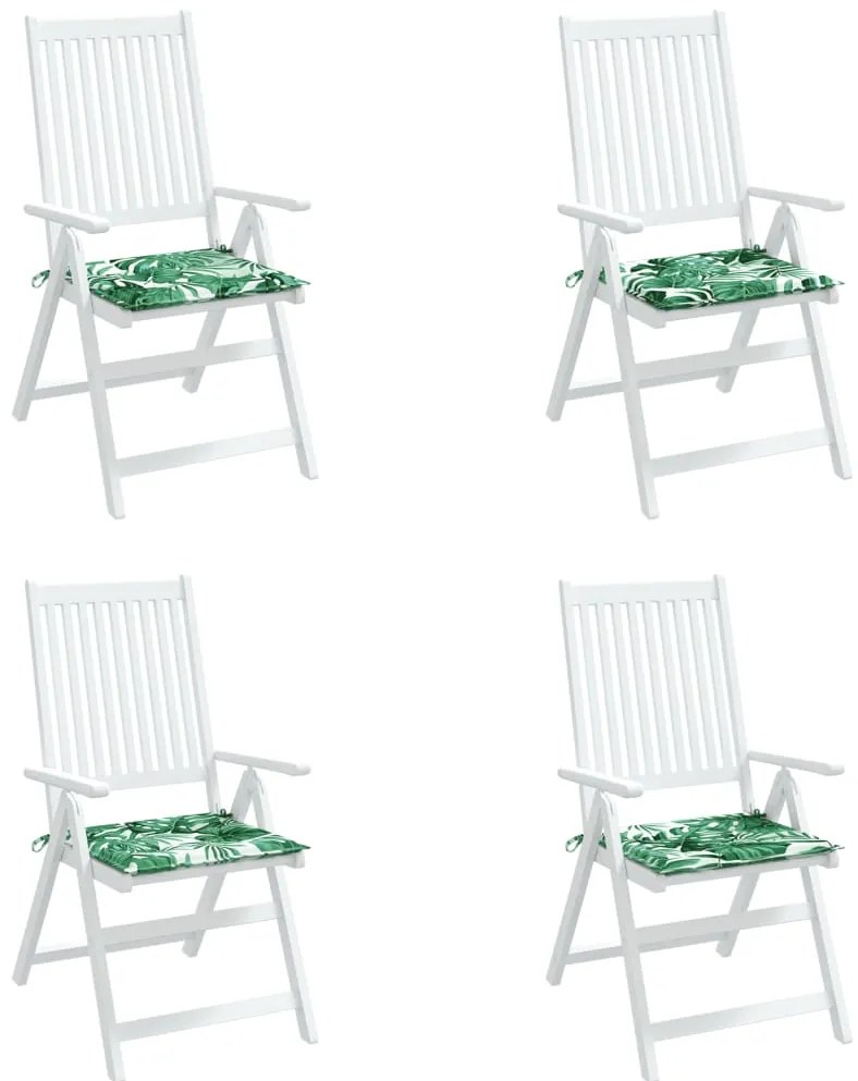 Almofadões p/ cadeira 4pcs 40x40x3cm tecido padrão folhas