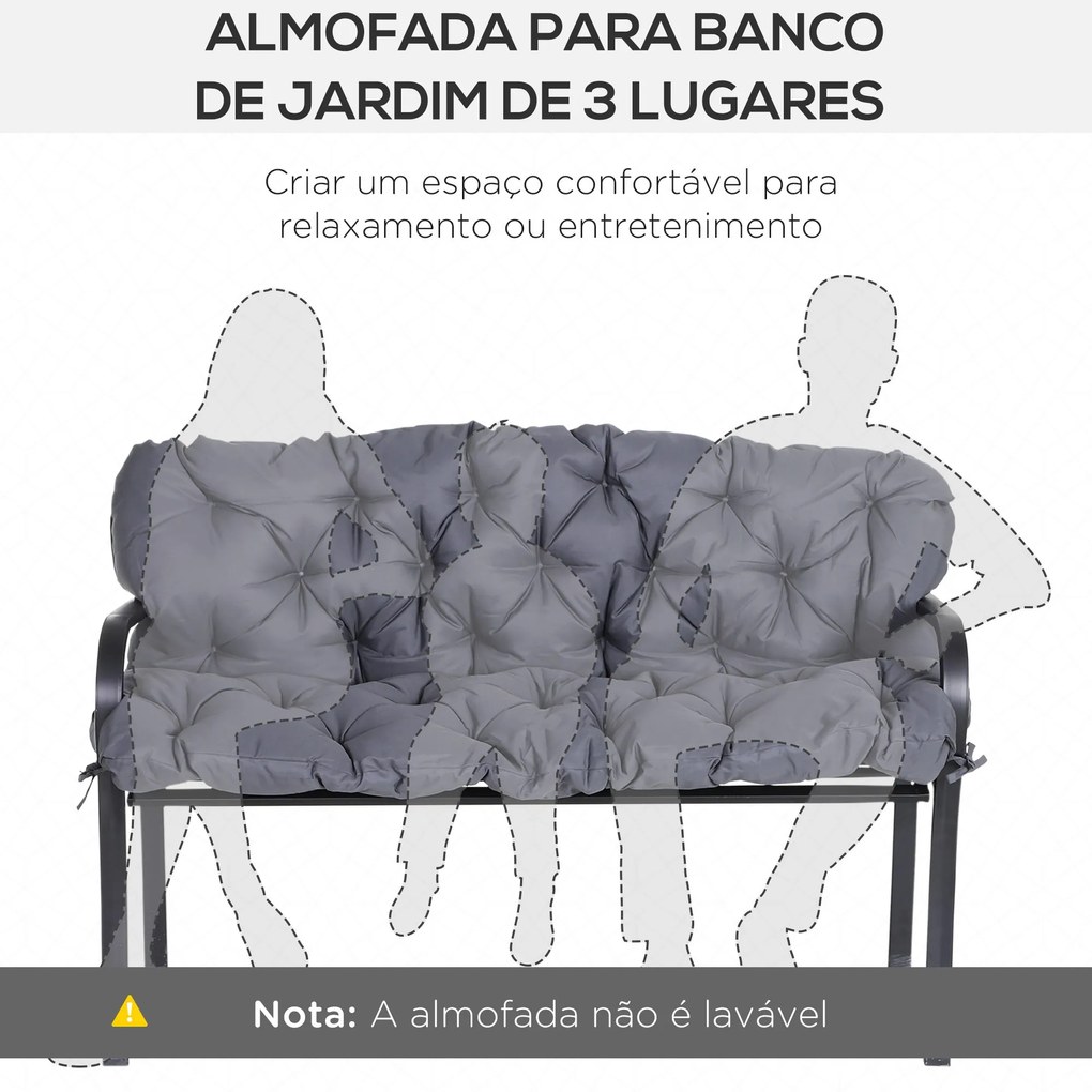 Outsunny Almofada para Banco com Encosto 150x98x8cm Almofada de Banco