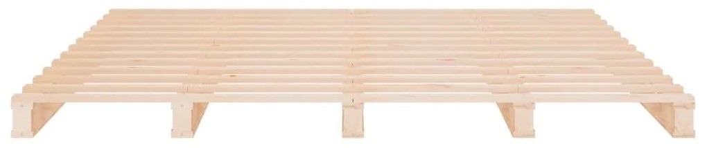Cama de paletes pequena de casal 120x190cm madeira pinho maciça