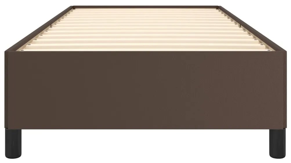 Estrutura de Cama Salu em Couro Artificial Castanho - 90x190 cm - Desi