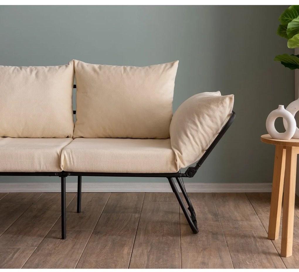 Sofá-Cama de 2 Lugares Viper – Creme Claro – 180x60 cm