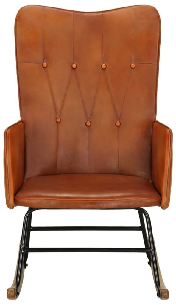 Cadeira de baloiço couro genuíno cor bronze