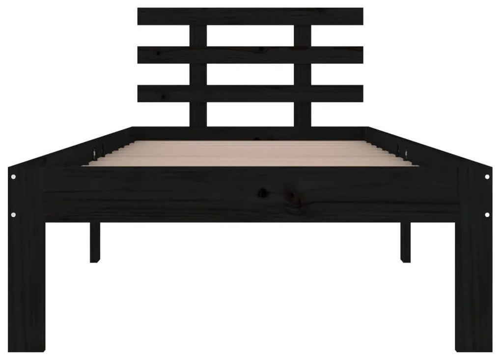 Estrutura de cama 90x200 cm madeira maciça preto