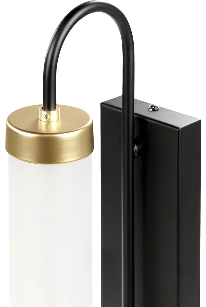 Candeeiro de parede LED em metal preto e dourado 43 cm HENRY Beliani