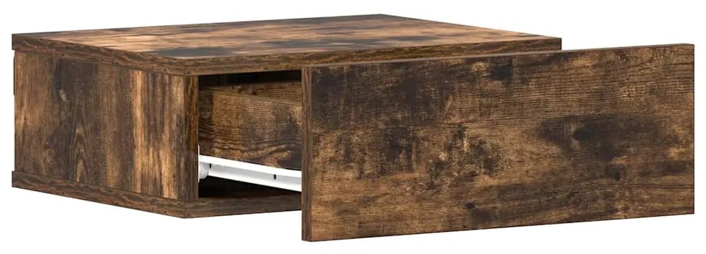 Mesa cabeceira suspensa 40x30x15cm derivados madeira cor fumado