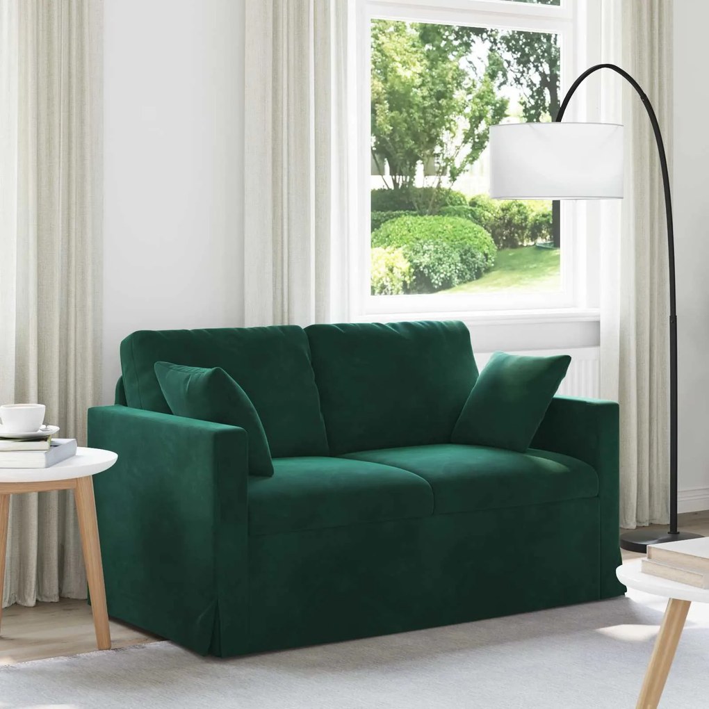 vidaXL Sofá Verde Escuro 138 x 78 x 80 cm Veludo