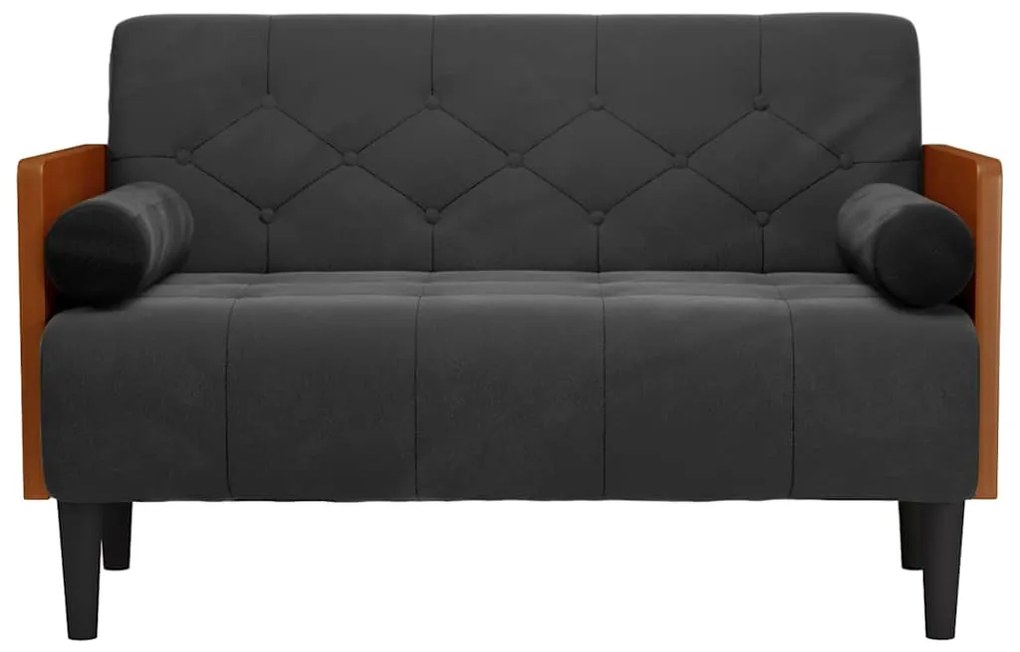 Sofá-luvas com rolos 110 cm veludo preto