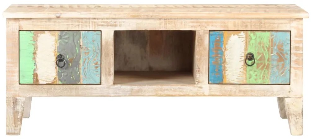 Mesa de centro 100x55x40 cm madeira de acácia áspera