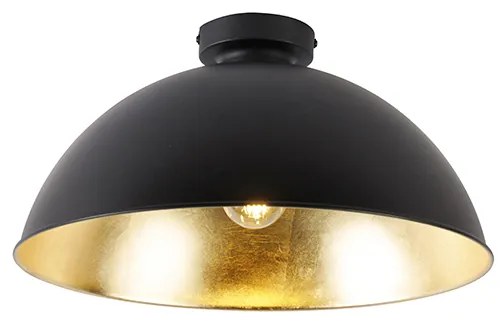 Candeeiro de teto preto com dourado 42 cm ajustável - Magnax
