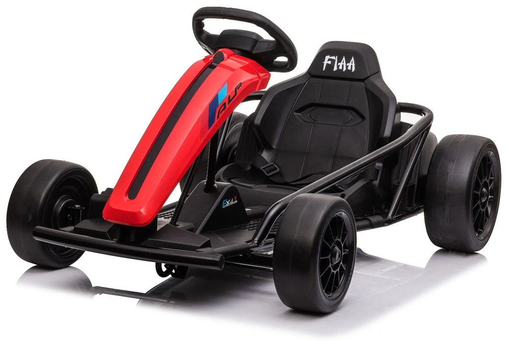 Kart elétrico DRIFT-CAR 24V, rodas lisas Drift, motor 2 x 350W, modo Drift a 13 km/h, bateria 24V, construção sólida Vermelho