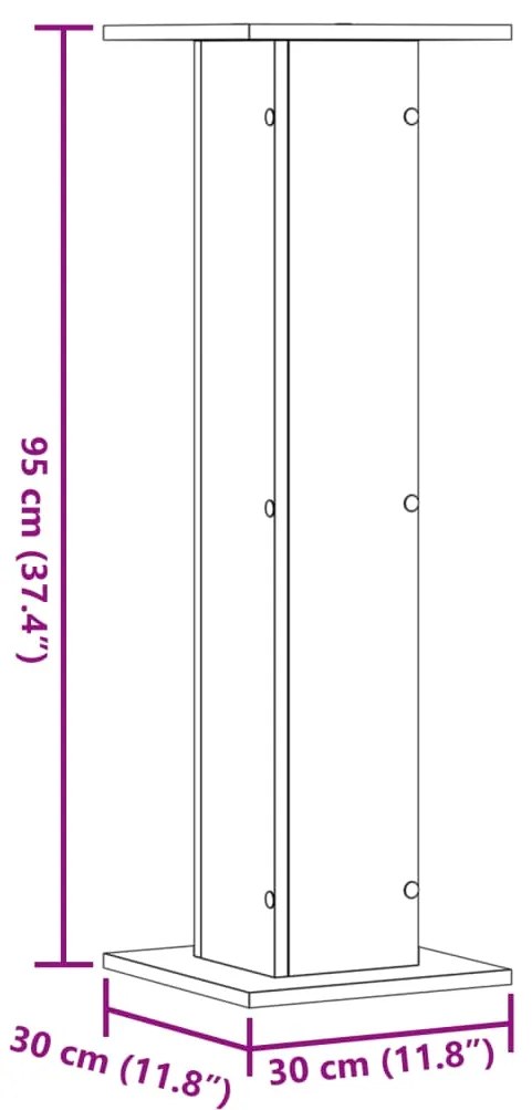 Suportes de colunas 2 pcs derivados de madeira cinzento cimento