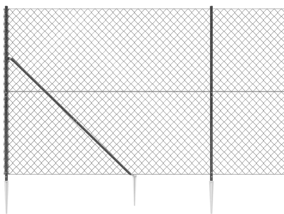 Cerca de arame com estacas de fixação 1,8x25 m antracite