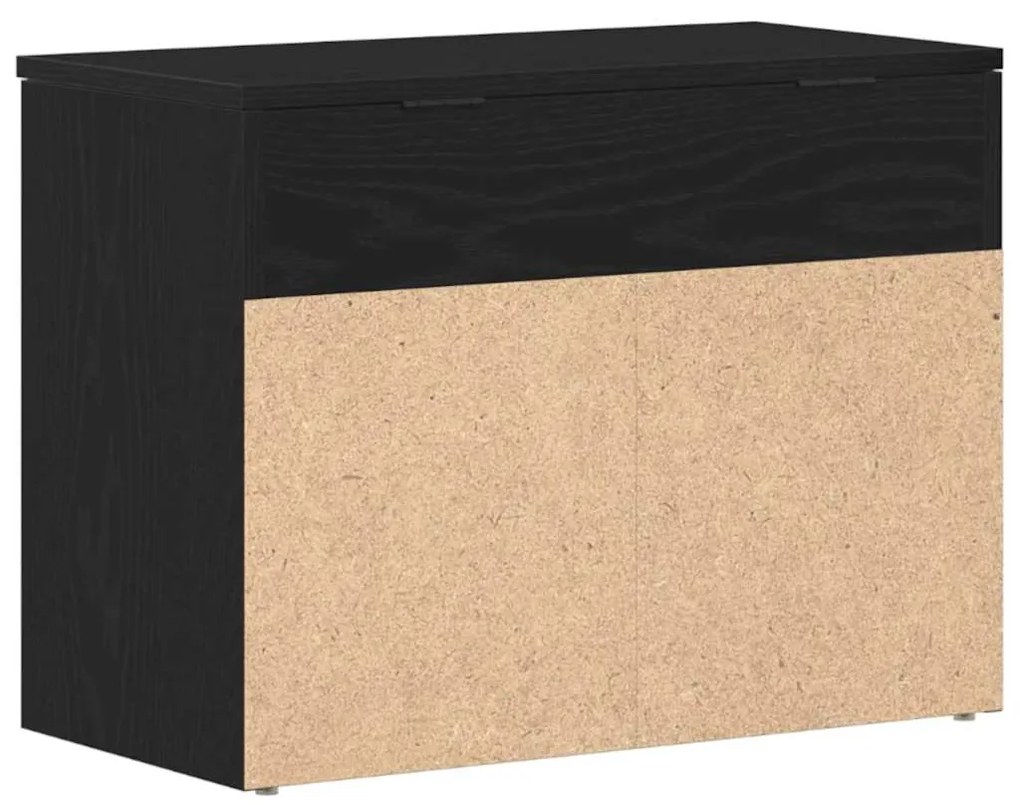 Banco de Entrada vidaXL Preto Carvalho 60x30x45 cm em Madeira de Engen