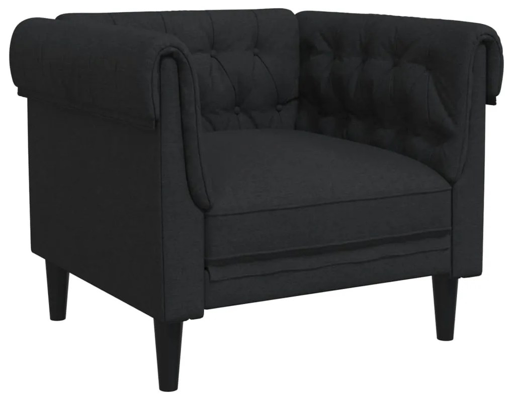 3 pcs conjunto de sofás tecido preto