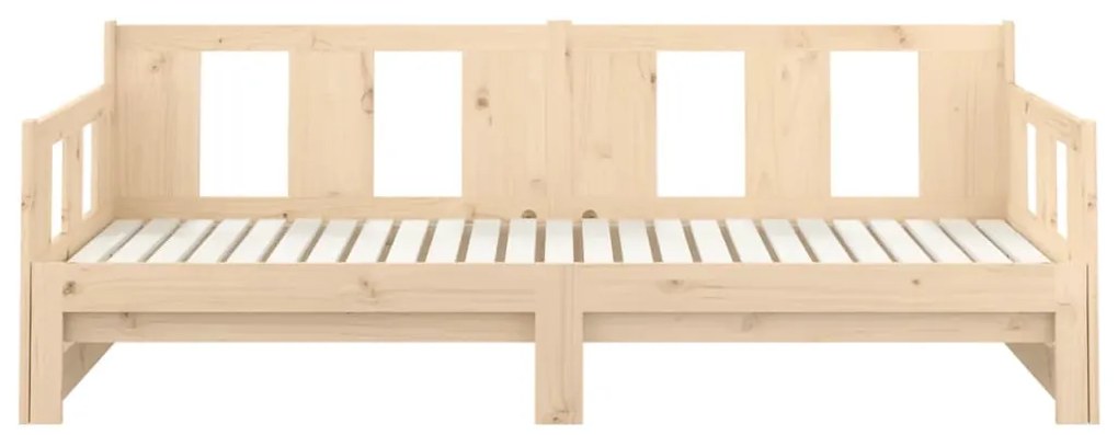Sofá-cama de puxar pinho maciço 2x(90x190) cm