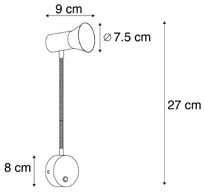 Candeeiro de parede bronze com braço flexível - Karin Flex