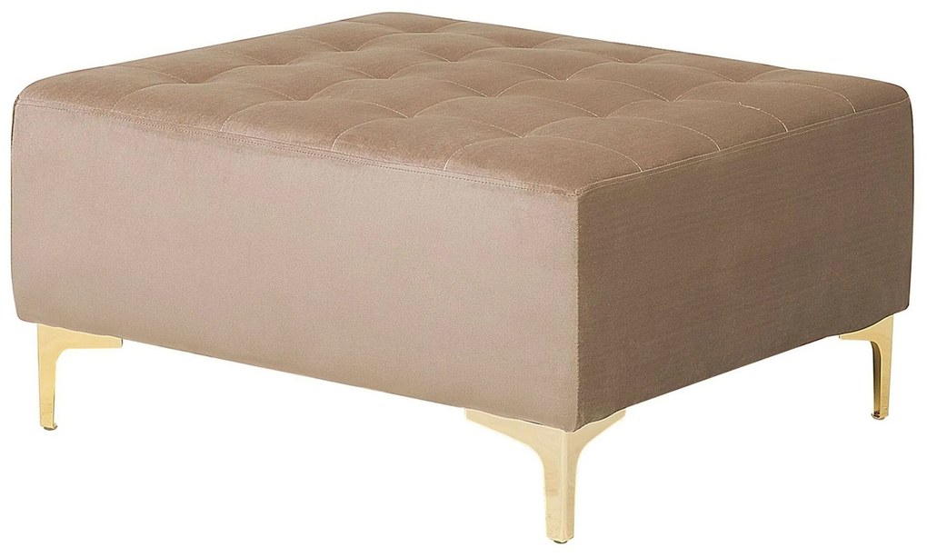 Sofá de canto 4 lugares com repousa-pés em veludo cor de areia à direita ABERDEEN Beliani