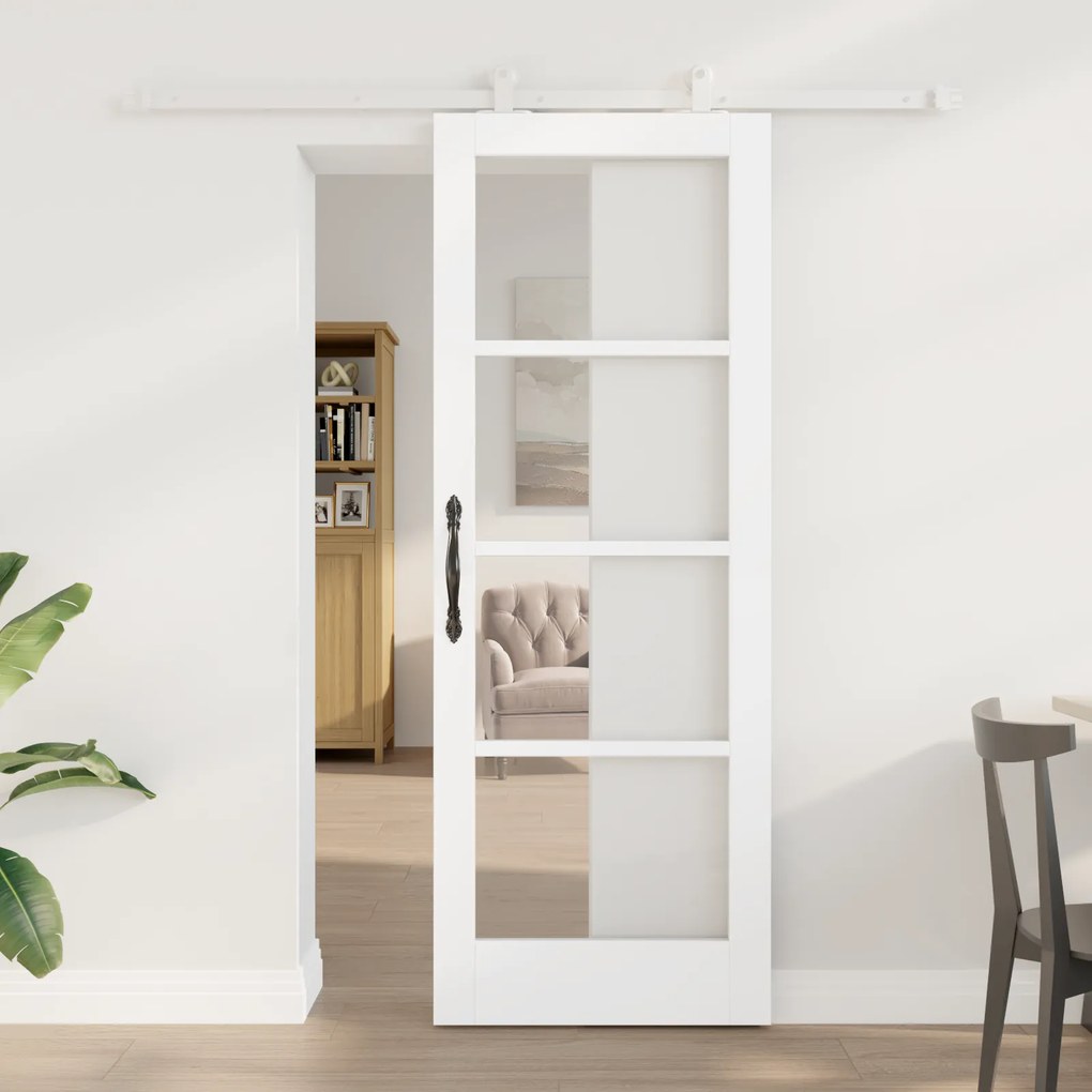 Porta Deslizante vidaXL com Conjunto de Ferragens 'ORKDAL'Branca Madei
