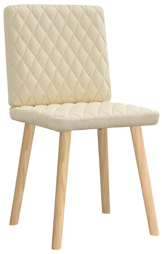 Cadeiras de jantar 2 pcs tecido cor creme