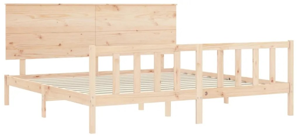 Cama sem colchão 200x200 cm madeira de pinho maciça