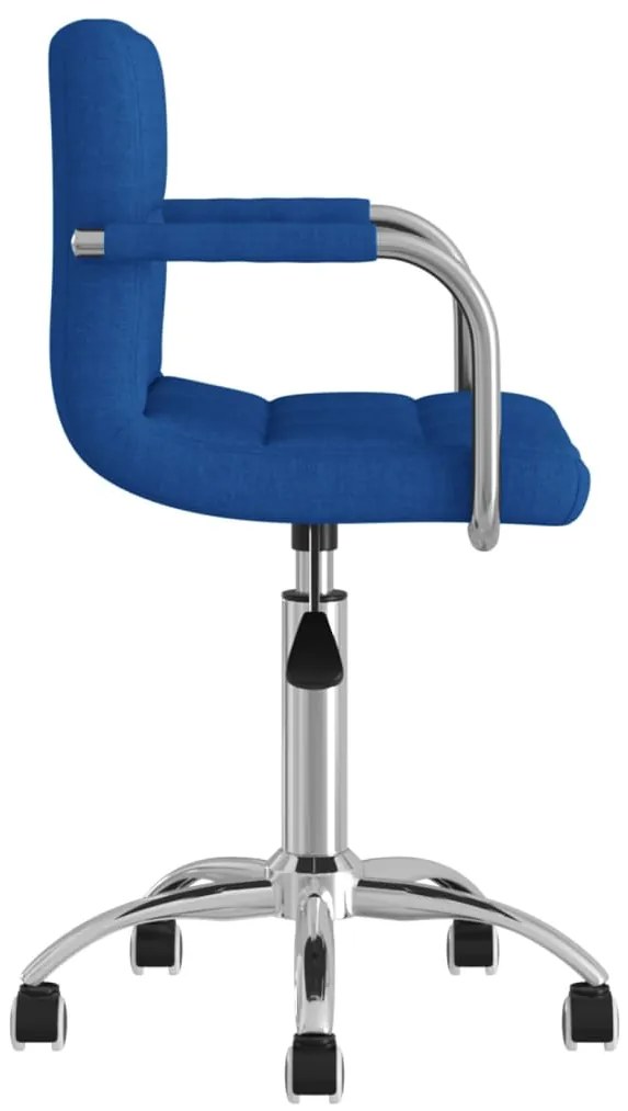 Cadeira de jantar giratória tecido azul