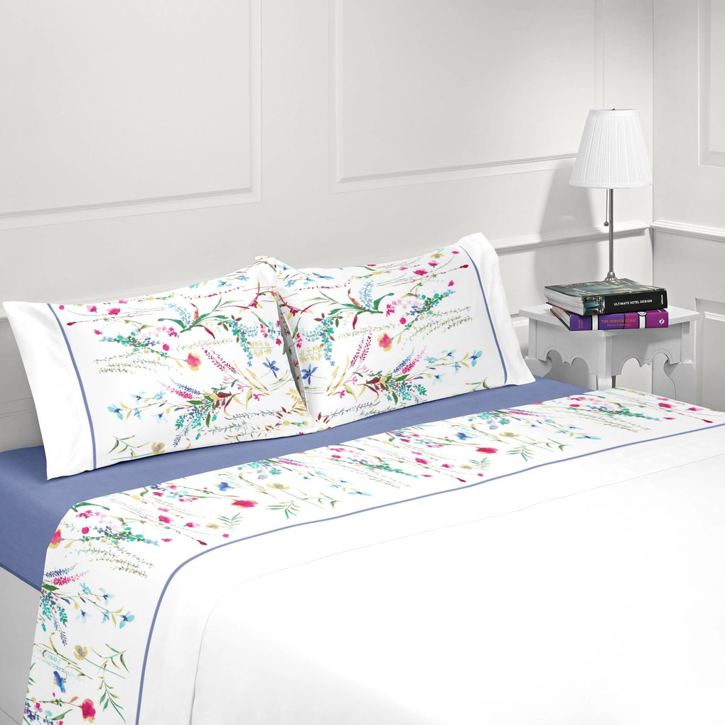 Jogo de lençóis 100% algodão - Casa&Algodão: Cama 150cm - 1 lençol ajustable 150x200+30 cm + 1 lençol superior 240x300 cm + 2 fronhas 50x70 cm