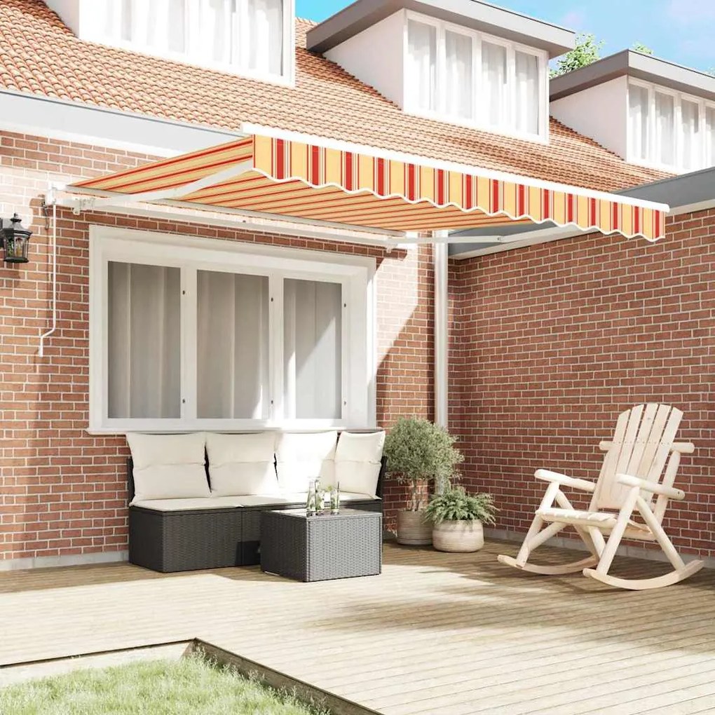 Toldo Retrátil Amarelo e laranja 300 x 250 cm amarelo e laranja
