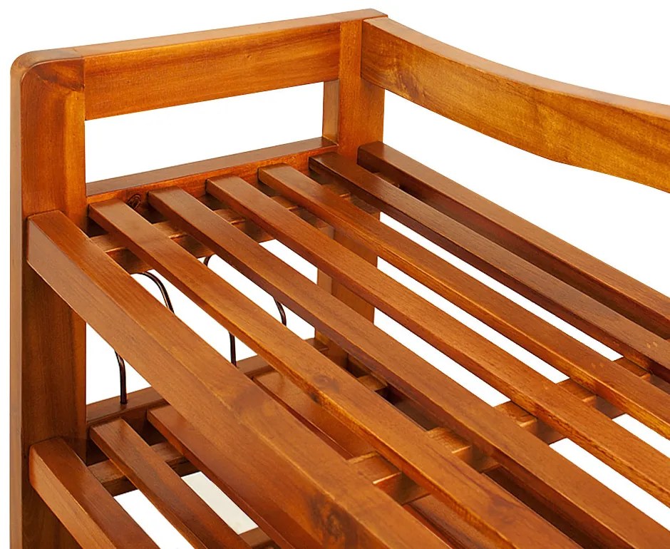 Sapateira em madeira de acácia com 3 prateleiras 85 x 26 x 62 cm Castanho