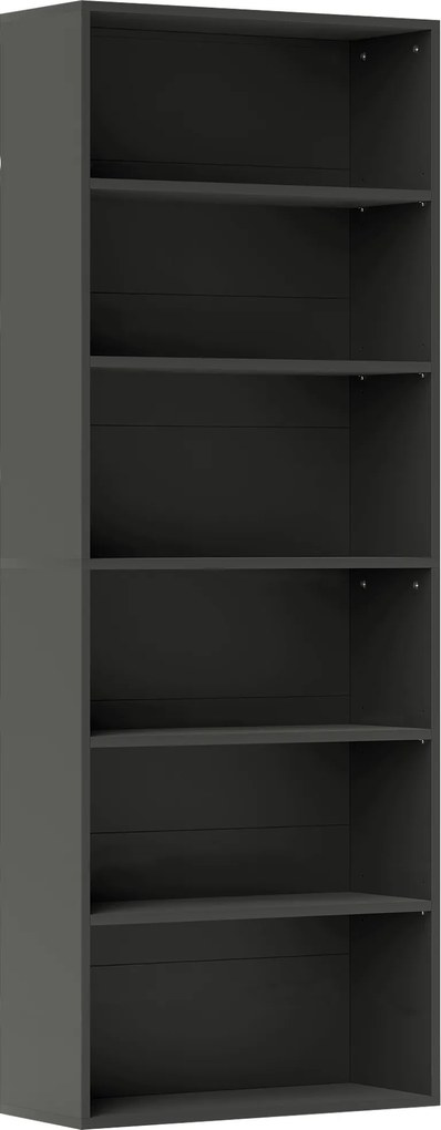 Estante de arrumação 6 níveis HOMCOM com prateleiras ajustáveis para sala, quarto, escritório, 60x24x158,5cm, preto | Aosom Portugal