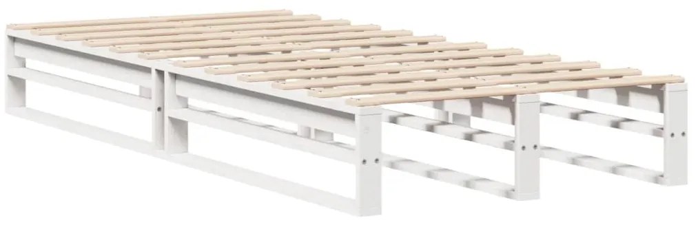 Cama sem colchão 100x200 cm madeira de pinho maciça branco