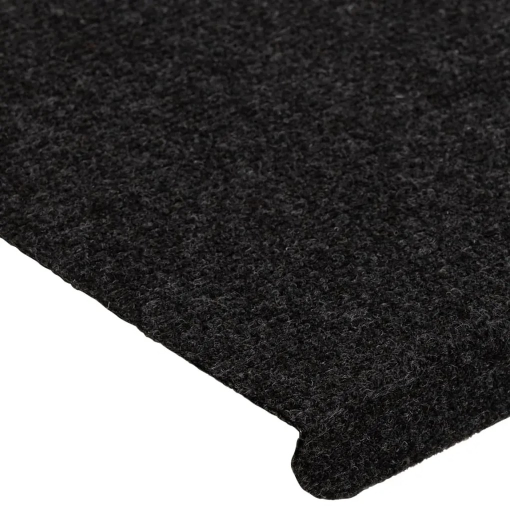 Tapetes de escada autoadesivos 15 pcs 65x24,5x3,5 cm preto