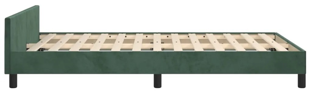 Estrutura de cama c/ cabeceira 120x200 cm veludo verde-escuro