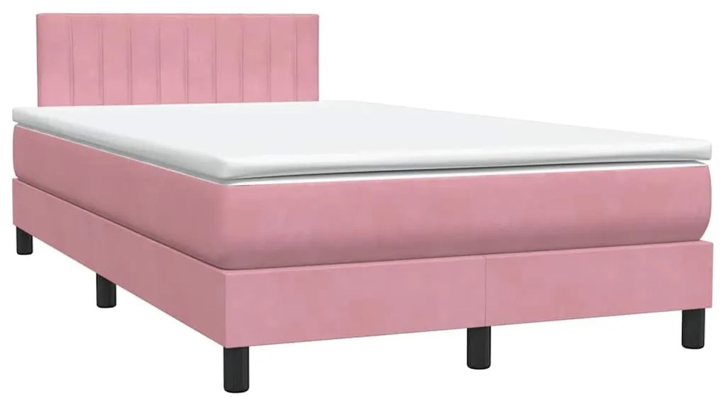 Cama com molas/colchão 120x220 cm veludo rosa