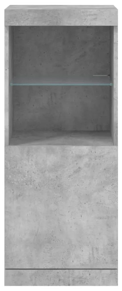 Aparador com luzes LED 41x37x100 cm cinzento cimento