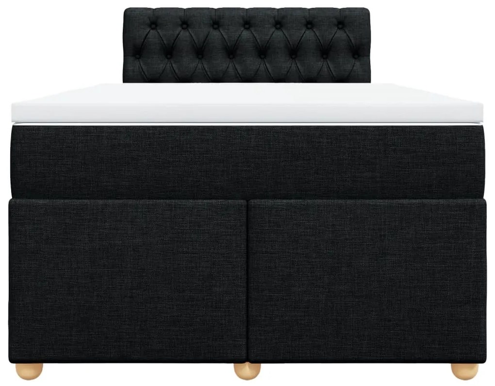 Cama boxspring com colchão 120x190 cm tecido preto