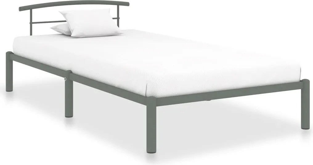 Estrutura de cama 100x200 cm metal cinzento