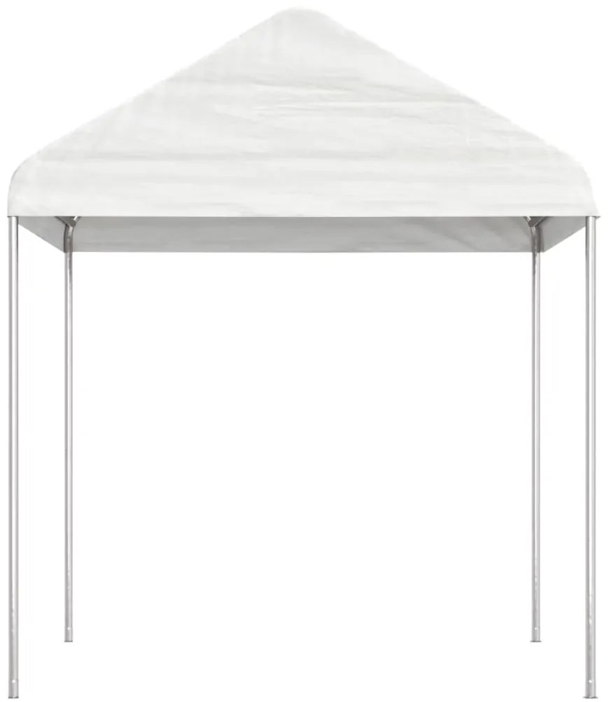 Gazebo com telhado 6,69x2,28x2,69 m polietileno branco